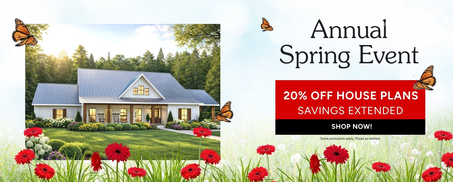The Annual Spring Sale: 20% Off House Plans Extended - Exterior