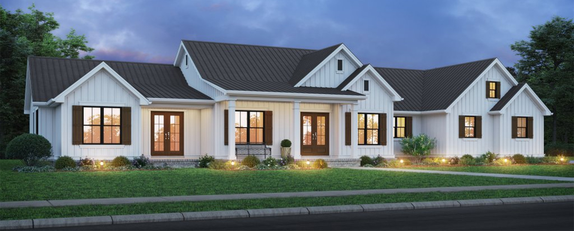 Modern Farmhouse Plan with In-Law Suite 48-1175