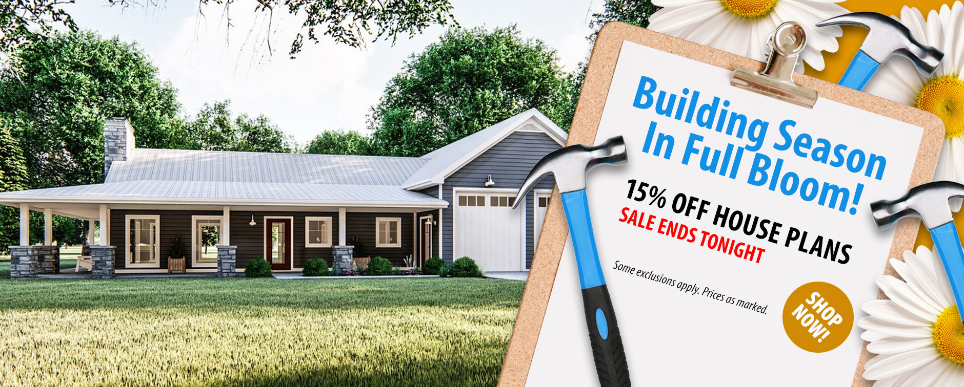 Builders: Shop Now and Get 15% Off House Plans - Sale Ends Tonight - No Code Needed