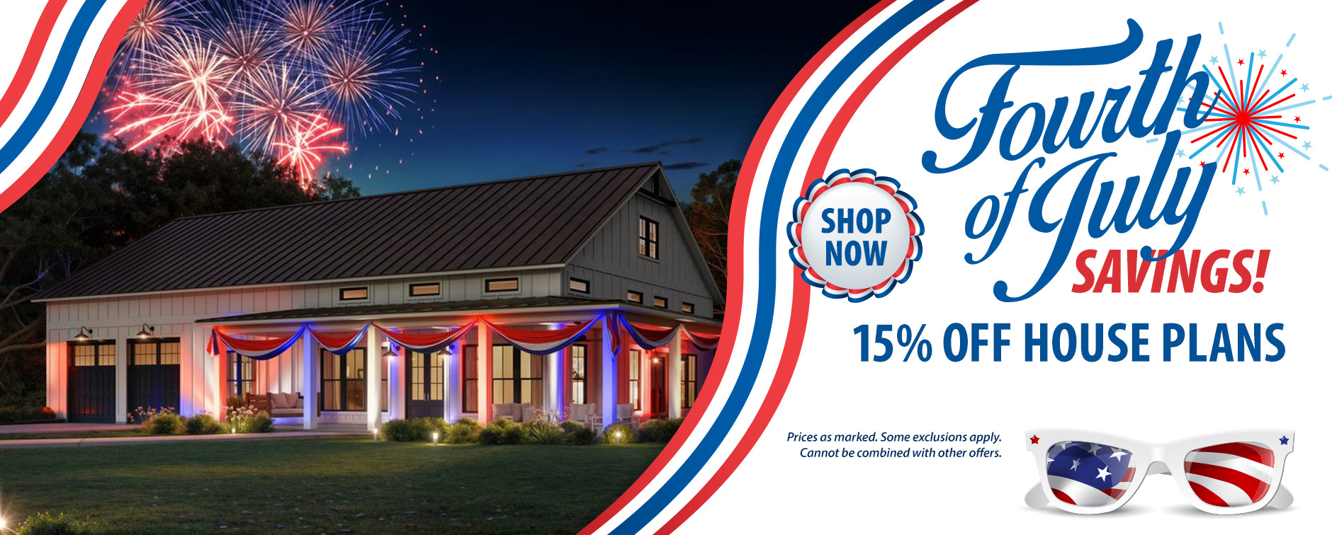 4th of July Sale: 15% Off House Plans