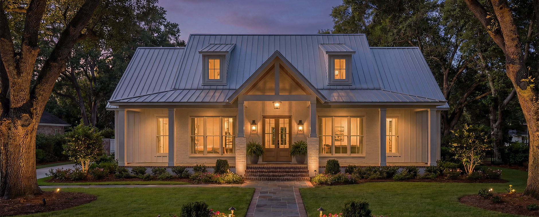 1 Story Farmhouse Plan with Porch - Exterior