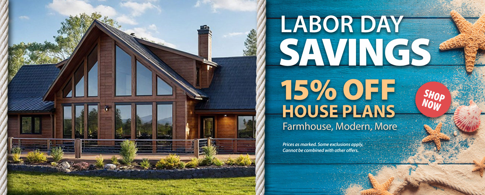 Dream House Plans 15% Off for Labor Day