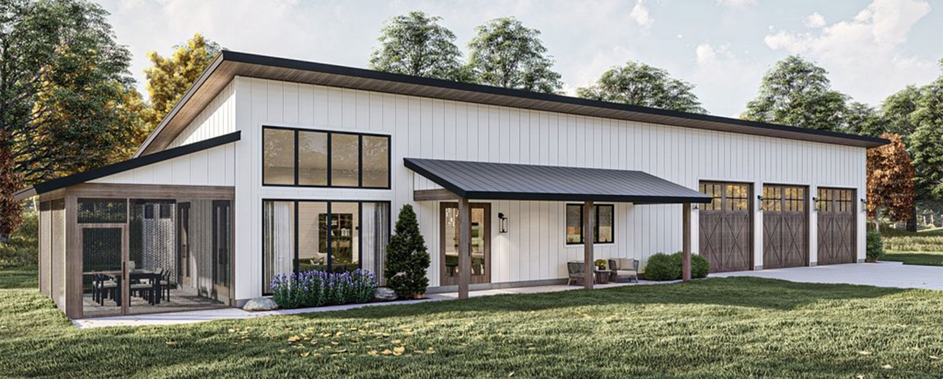 Shouse plan with large garage and patio - Exterior