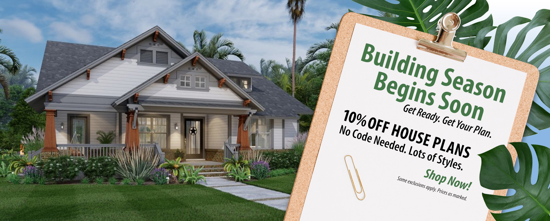 Save 10% on Home Plans - No Code Needed