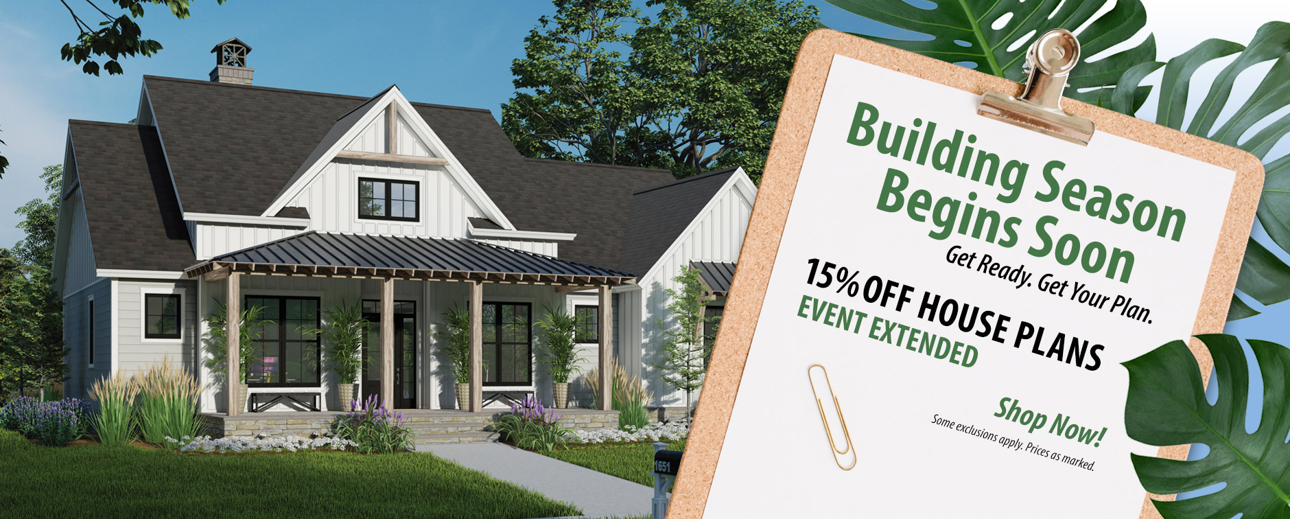 Building Season Begins Soon: Take 15% Off House Plans - Offer Extended