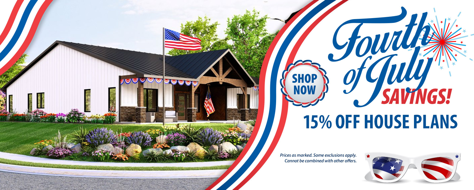 15% Off Thousands of House Plans for the 4th of July