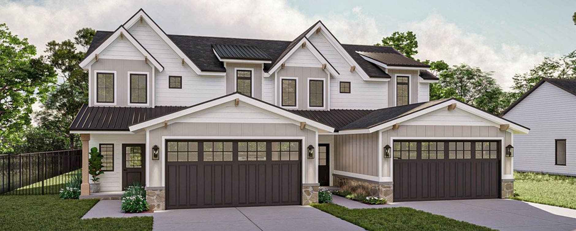Craftsman Duplex Plan 455-567