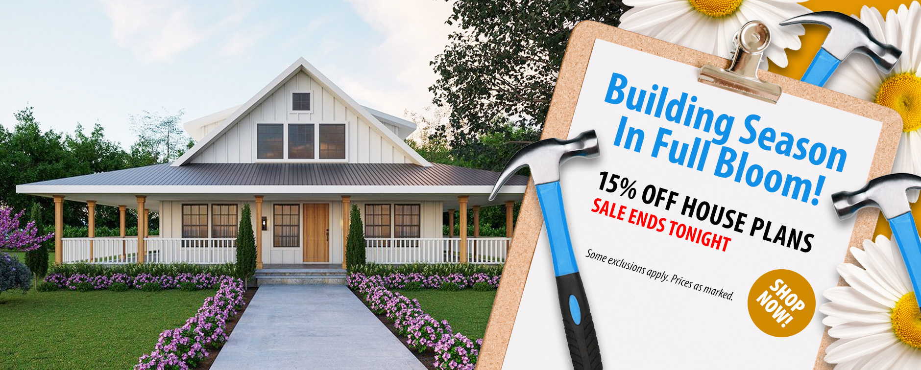 Spring Planning Sale: 15% Off House Plans - Offer Ends Tonight