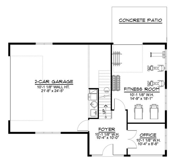 Barndominium Floor Plan with Fitness Room