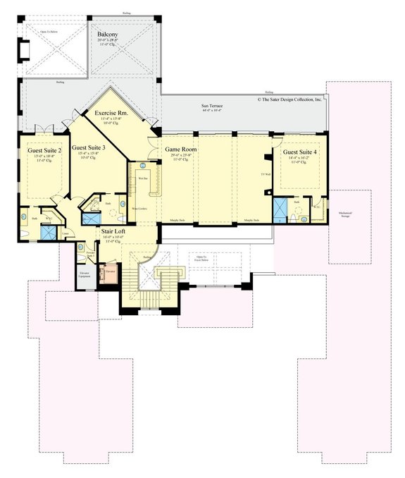 Five-Bedroom Plan with Game Room