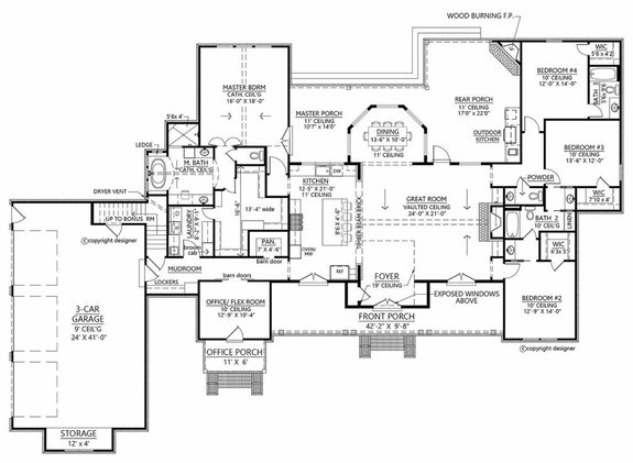 Modern Farmhouse Plan with Bonus Room