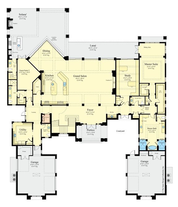 Five-Bedroom Plan with Game Room