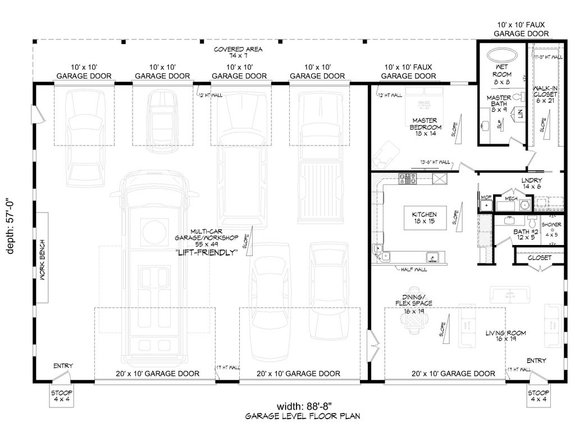 Six-Car Garage with Shop