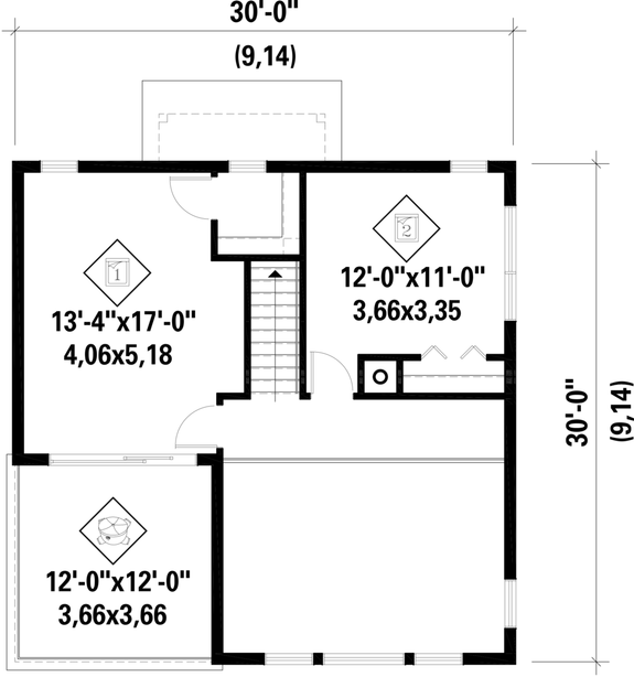Three-Bedroom Plan with Screened Porch