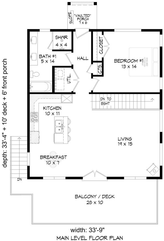 Small House Plan with Workshop