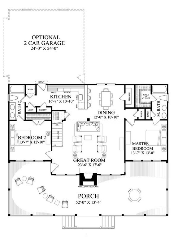 Small Cabin Plan with Big Porch