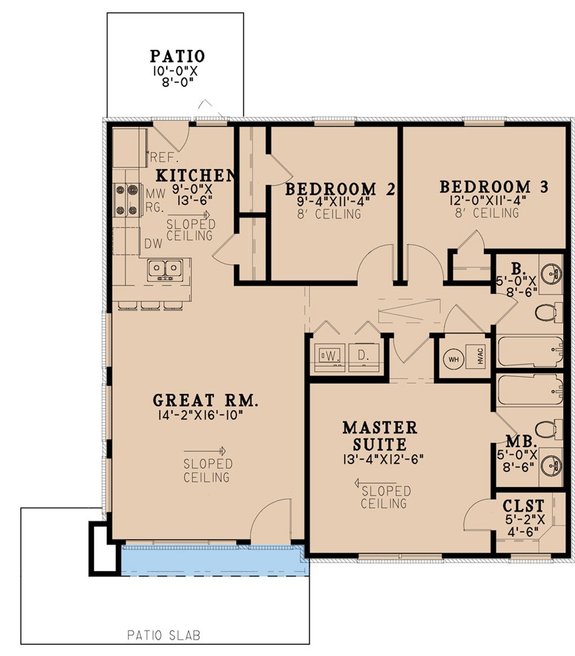 Three-Bedroom Contemporary Plan