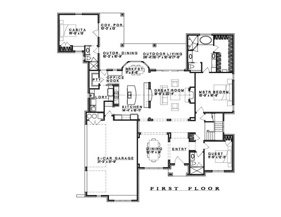 Contemporary Luxury Plan with Casita on the Main Floor