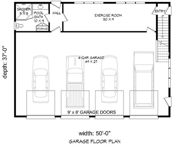 Garage Plan with Balcony