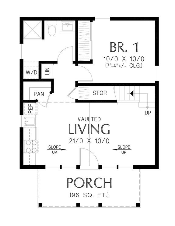 Narrow Cottage Plan