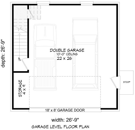 Colonial Style Garage Apartment Plan