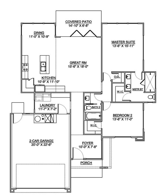 Four Bedroom One Story House Plan