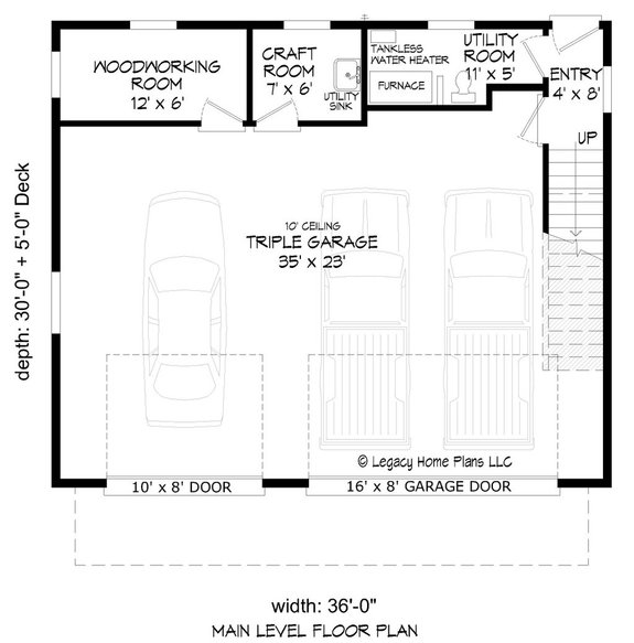 Modern Drive Under House Plan