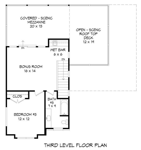 House Plan with Scenic Mezzanine