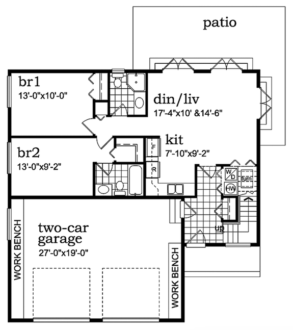 Tiny House Plan with Patio