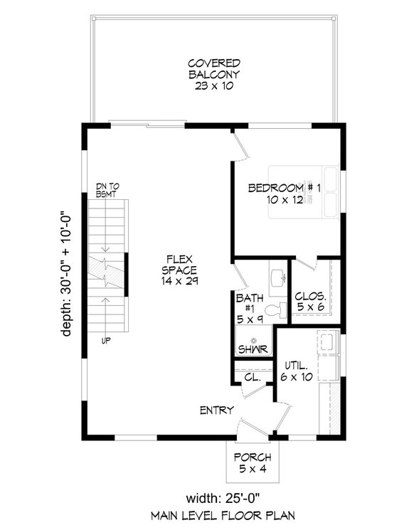 simple house plan with 2 bedrooms