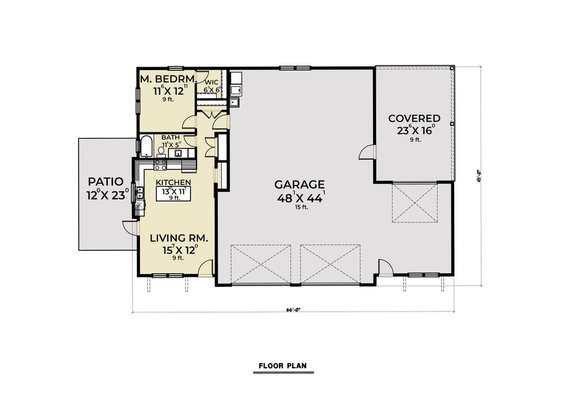1 Story Barndominium Floor Plan