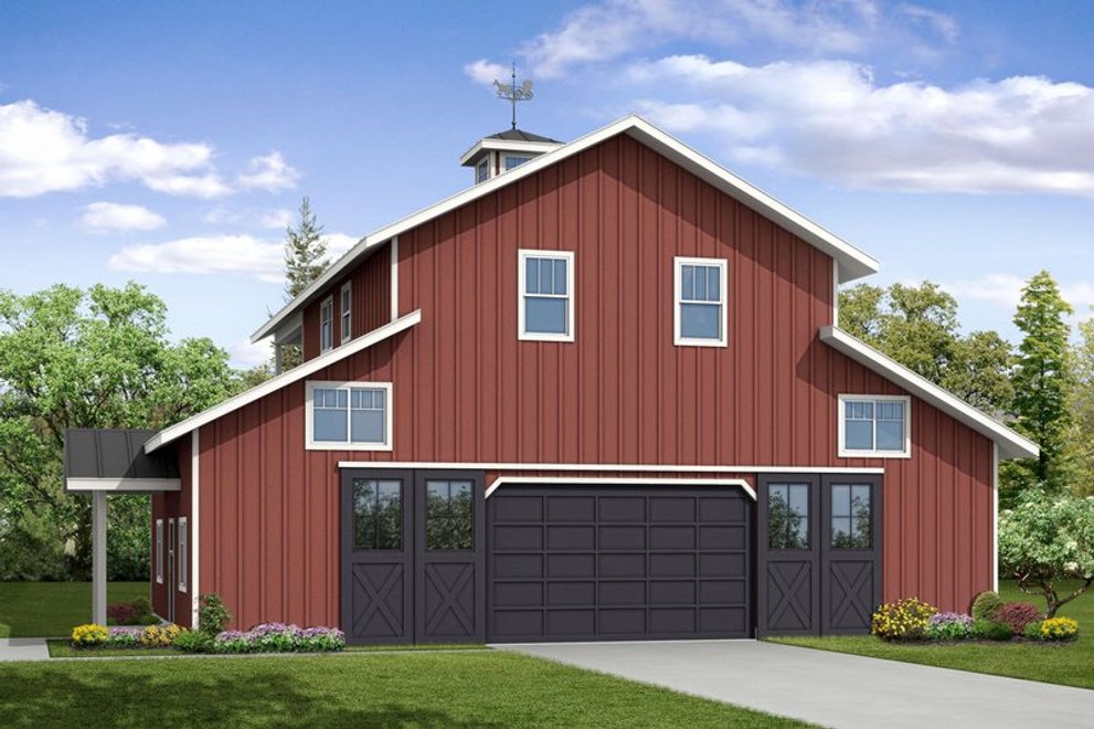 Garage Plans With Barndominium Style, Barn Garage Plans With Apartment