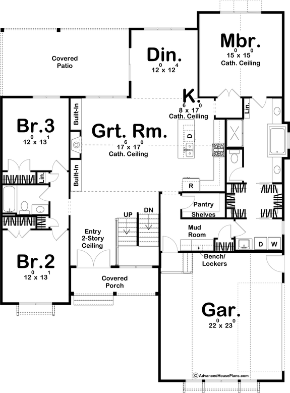 Farmhouse Plan with Loft