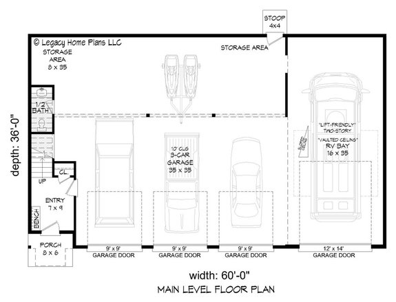 Two Bedroom Garage Plan