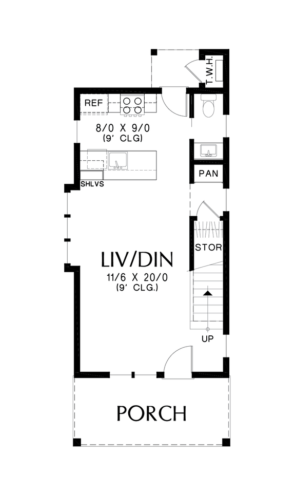 Two-Story Narrow Plan with Storage