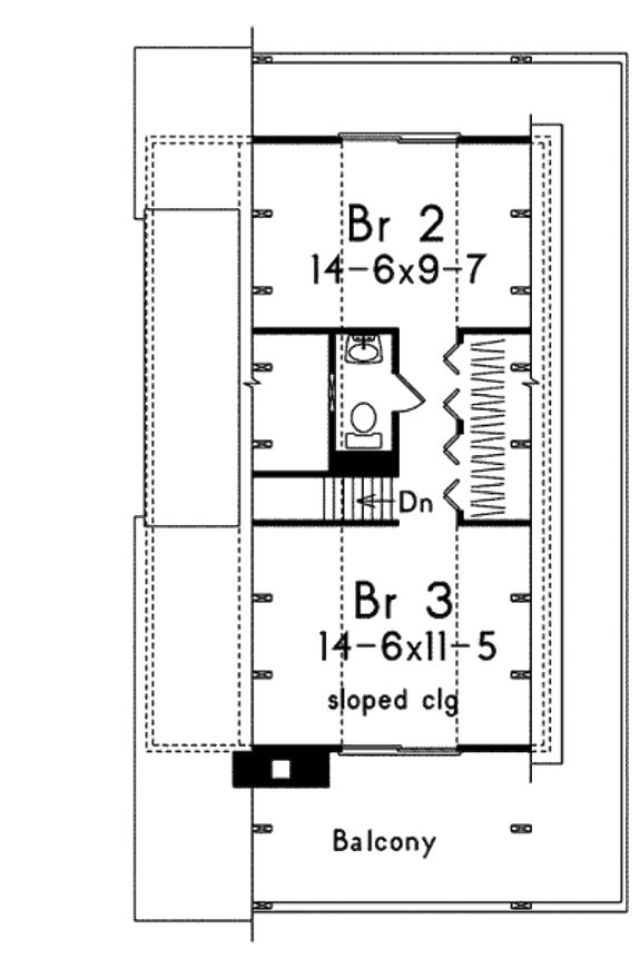1,272 Sq. Ft. A-Frame Plan with a Balcony