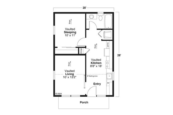 Modern One-Bedroom ADU Plan