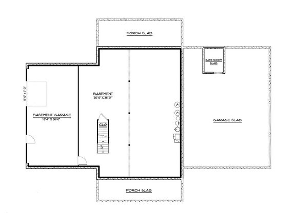 Simple Barndominium with Basement Plan