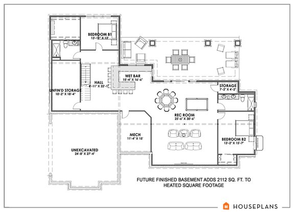 2 Story House Plans With Basements, Ranch Style House Plans With Finished Basements