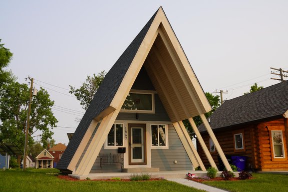 A-frame tiny house plan