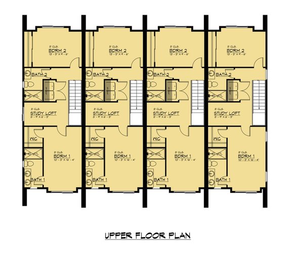 Contemporary Fourplex Plan