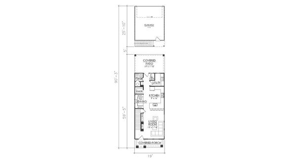 Narrow-Lot Craftsman Plan