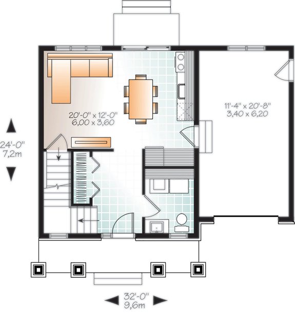 Two-Bedroom Craftsman Plan
