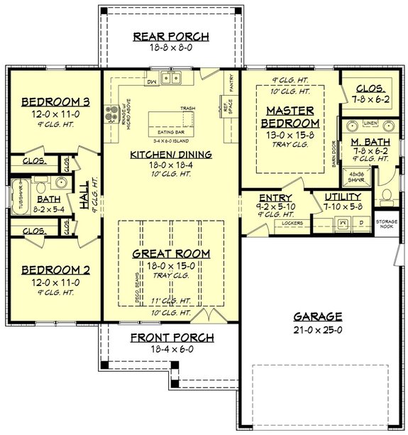 3 bedroom bungalow house floor plans