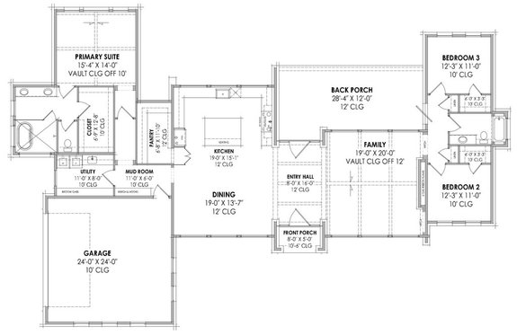 Modern House Plan with Big Pantry