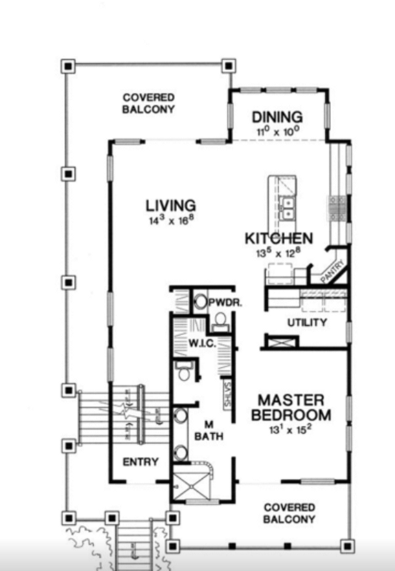 Lake House Plan with Wraparound Balcony