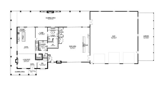 Barn House Plan with Unique Event Area