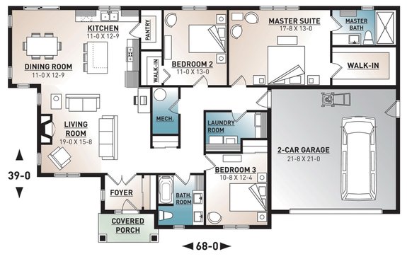 House Plan Design - Cool Ranch Style Homes for 2021