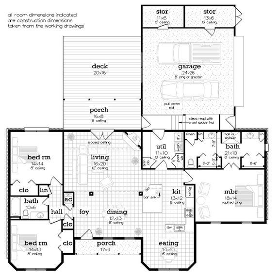 One-Story Plan with Storage