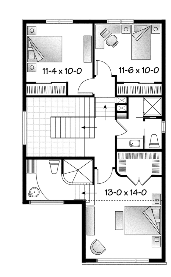 Split-Level Plan with Office